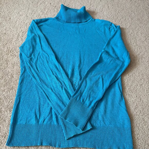 L.L.Bean Cotton / Cashmere turtleneck sweater, size M - READ description - Picture 5 of 9